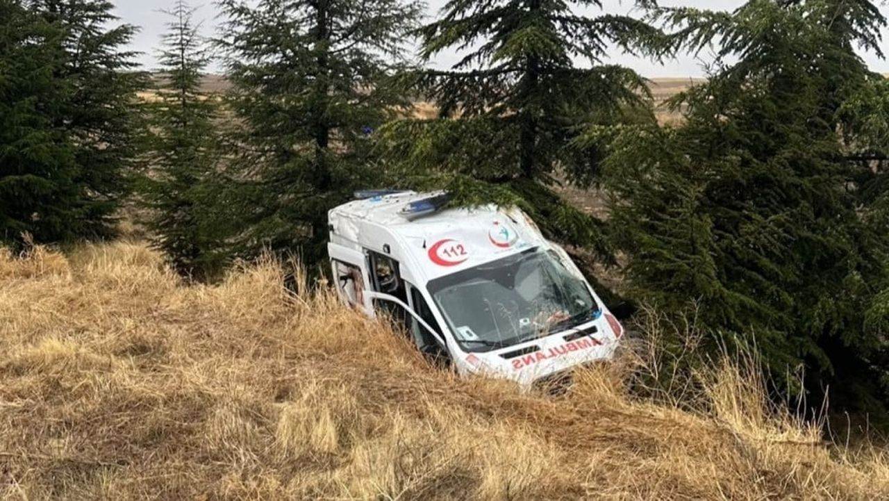 ESKİŞEHİR'İN HAN İLÇESİNDEN KENT MERKEZİNE HASTA NAKLEDEN AMBULANSIN TAŞLIK BÖLGESİNDE KAZA...