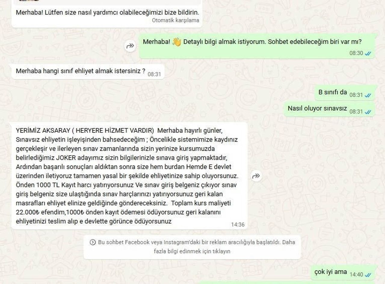 REKLAM VEREN DOLANDIRICILARIN İSE SOSYAL MEDYA ÜZERİNDEN MESAJLAŞTIKLARI KİŞİLERE ‘SİZİN YERİNİZE...