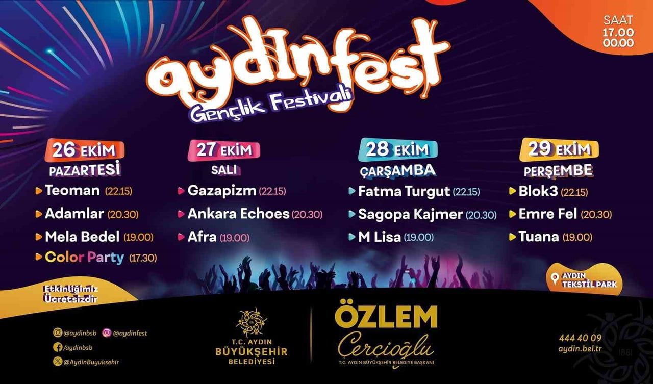 AYDIN BÜYÜKŞEHİR BELEDİYESİ TARAFINDAN BU YIL 6’NCI KEZ DÜZENLENECEK OLAN AYDINFEST GENÇLİK...