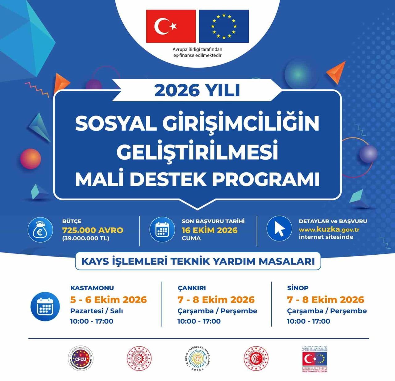 KUZEY ANADOLU KALKINMA AJANSI, 2026 YILI SOSYAL GİRİŞİMCİLİĞİN GELİŞTİRİLMESİ MALİ DESTEK PROGRAMI...