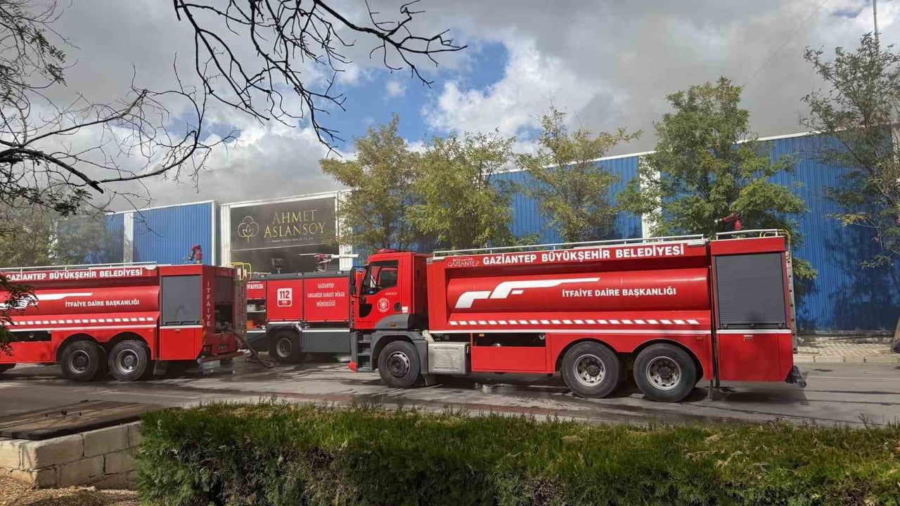 GAZİANTEP'TE BULUNAN BİR PAMUK FABRİKASINDA YANGIN ÇIKTI.
