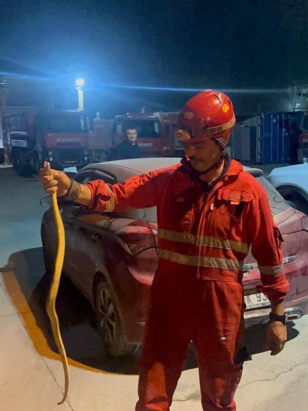 ANTAKYA’DA ARACIN İÇERİSİNDE GÖRÜLEN YILAN, İTFAİYE EKİPLERİNCE YAKALANARAK DOĞAL YAŞAM ALANINA...
