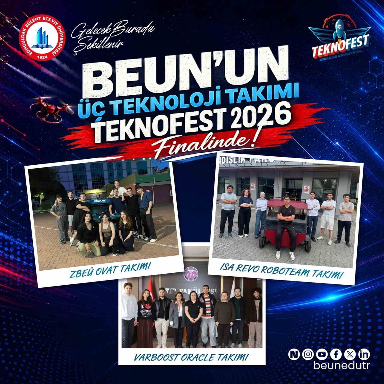 BEUN’UN ÜÇ TEKNOLOJİ TAKIMI TEKNOFEST 2026 FİNALİNDE