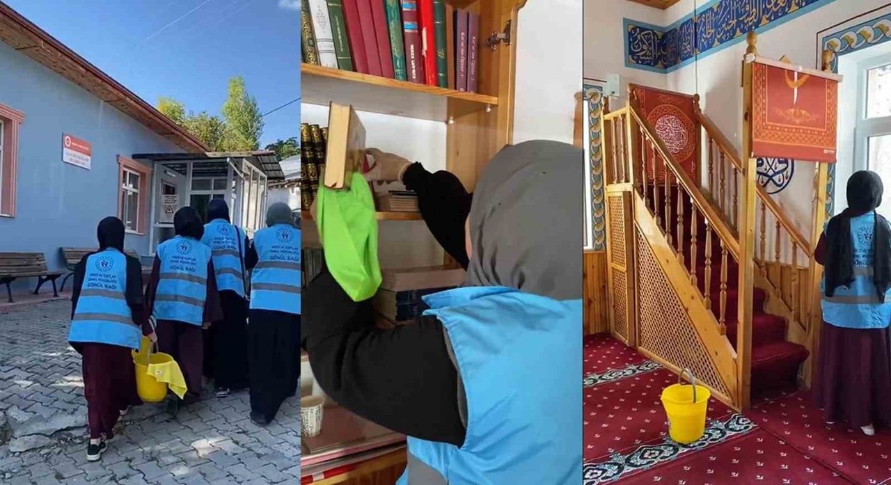 ERZİNCAN’DA ÖĞRENCİLERDEN CAMİ TEMİZLİĞİNE DESTEK