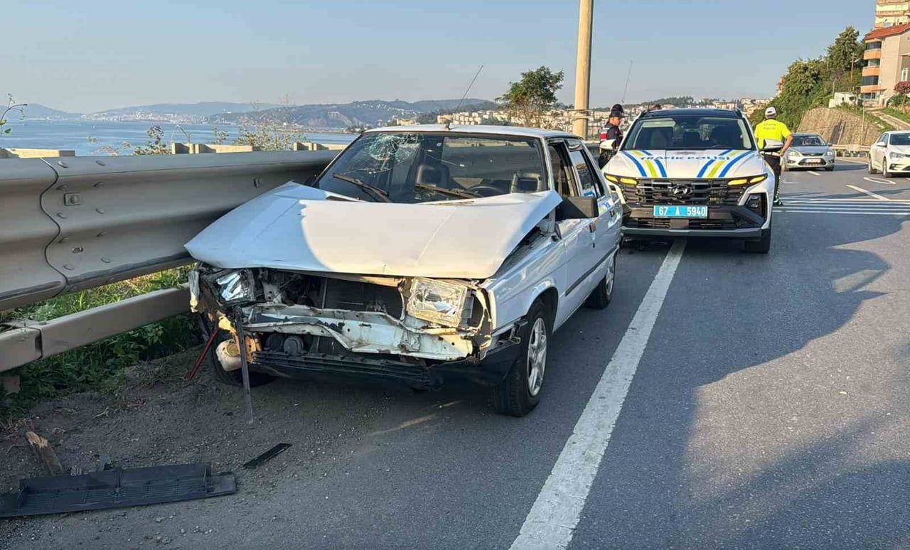 ZONGULDAK'IN ALAPLI İLÇESİNDE YOLA FIRLAYAN KÖPEĞE ÇARPMAMAK İÇİN FREN YAPAN OTOMOBİLE ARKADAN...