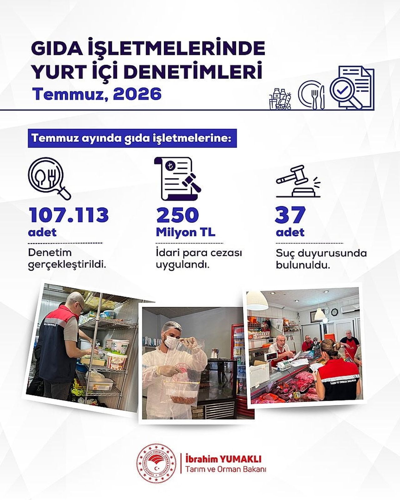 TARIM VE ORMAN BAKANI İBRAHİM YUMAKLI, "1-31 TEMMUZ TARİHLERİ ARASINDA YURT GENELİNDE 107 BİN 113...