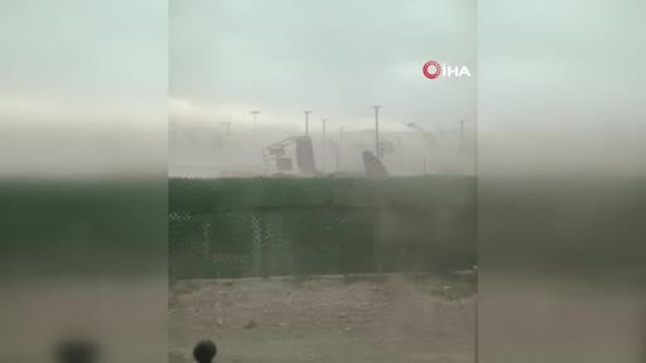 Van’da şiddetli rüzgar ağaçları ve kamelyaları devirdi