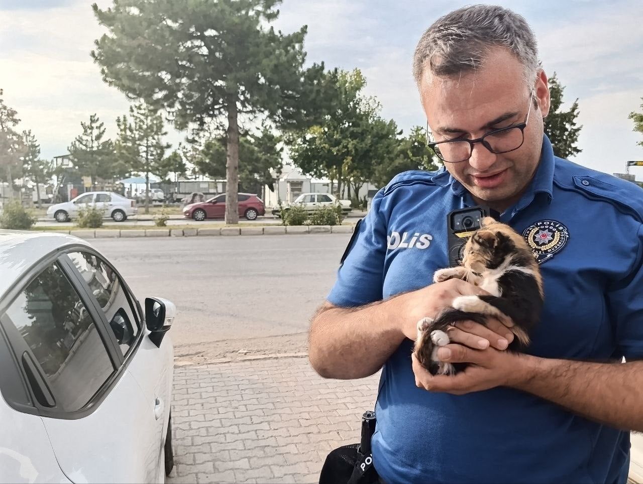 KONYA’NIN BEYŞEHİR İLÇESİNDE, BİR OTOMOBİLİN MOTOR BÖLÜMÜNE GİREN KEDİ VATANDAŞ VE POLİS...