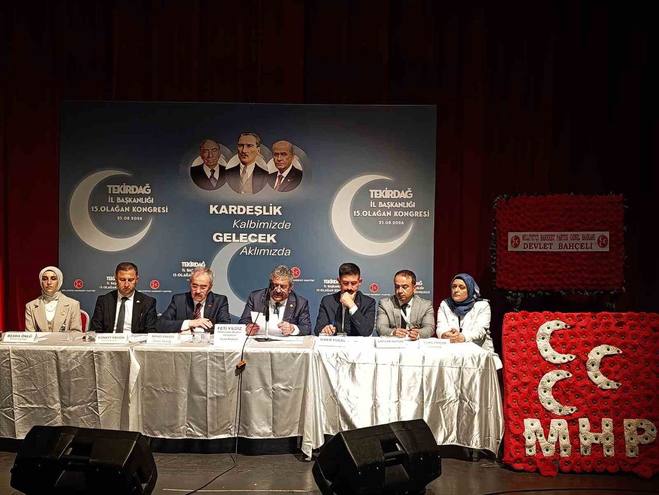 MHP TEKİRDAĞ İL BAŞKANLIĞI 15. OLAĞAN İL KONGRESİ, YAHYA KEMAL BEYATLI KÜLTÜR MERKEZİ'NDE...