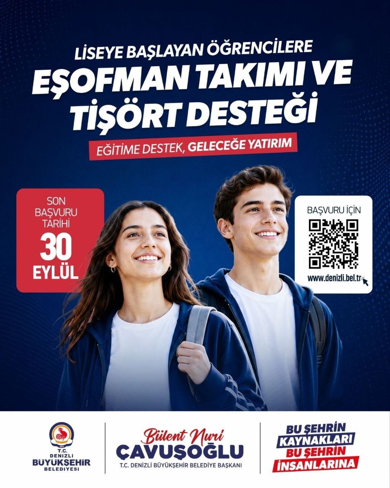 DENİZLİ BÜYÜKŞEHİR BELEDİYESİ’NİN 9. SINIFA BAŞLAYACAK ÖĞRENCİLERE YÖNELİK EŞOFMAN TAKIMI VE...