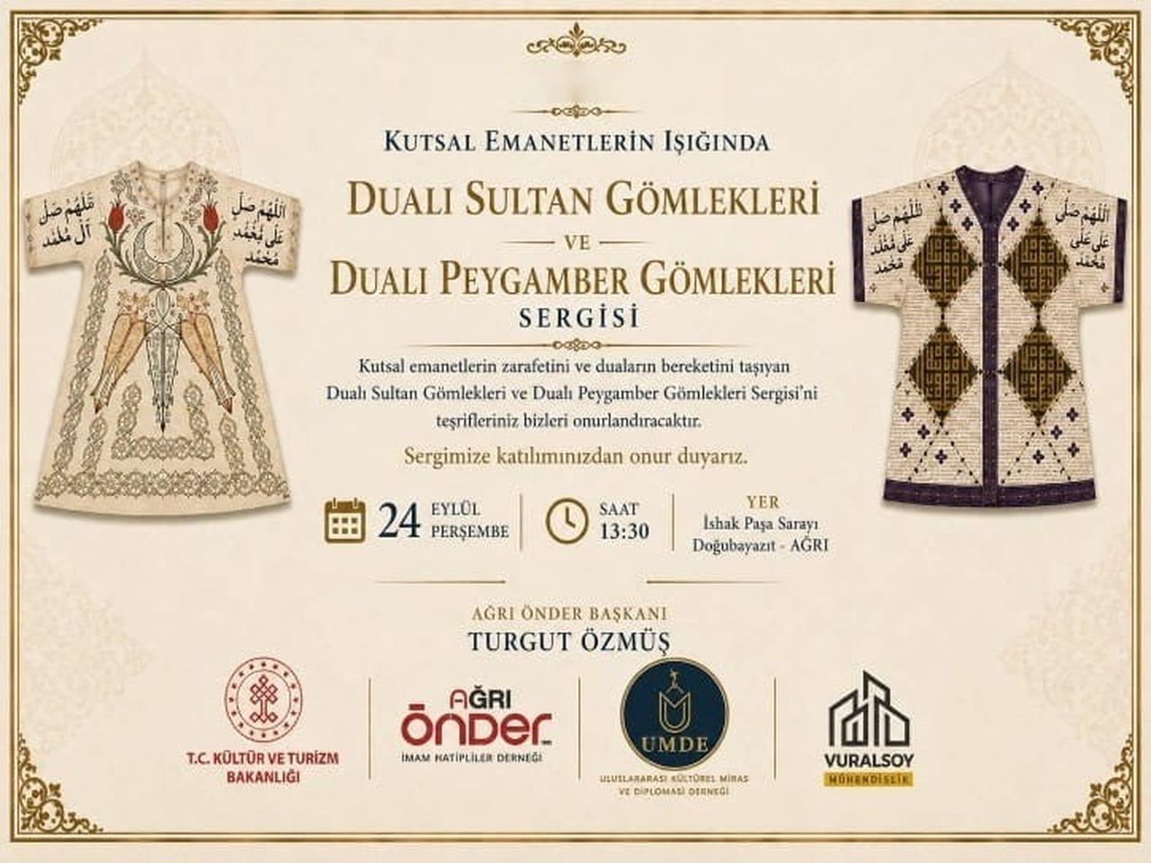 AĞRI'NIN TARİHİ VE TURİSTİK MEKÂNLARINDAN İSHAK PAŞA SARAYI, DUA VE GELENEKSEL MOTİFLERLE BEZELİ...