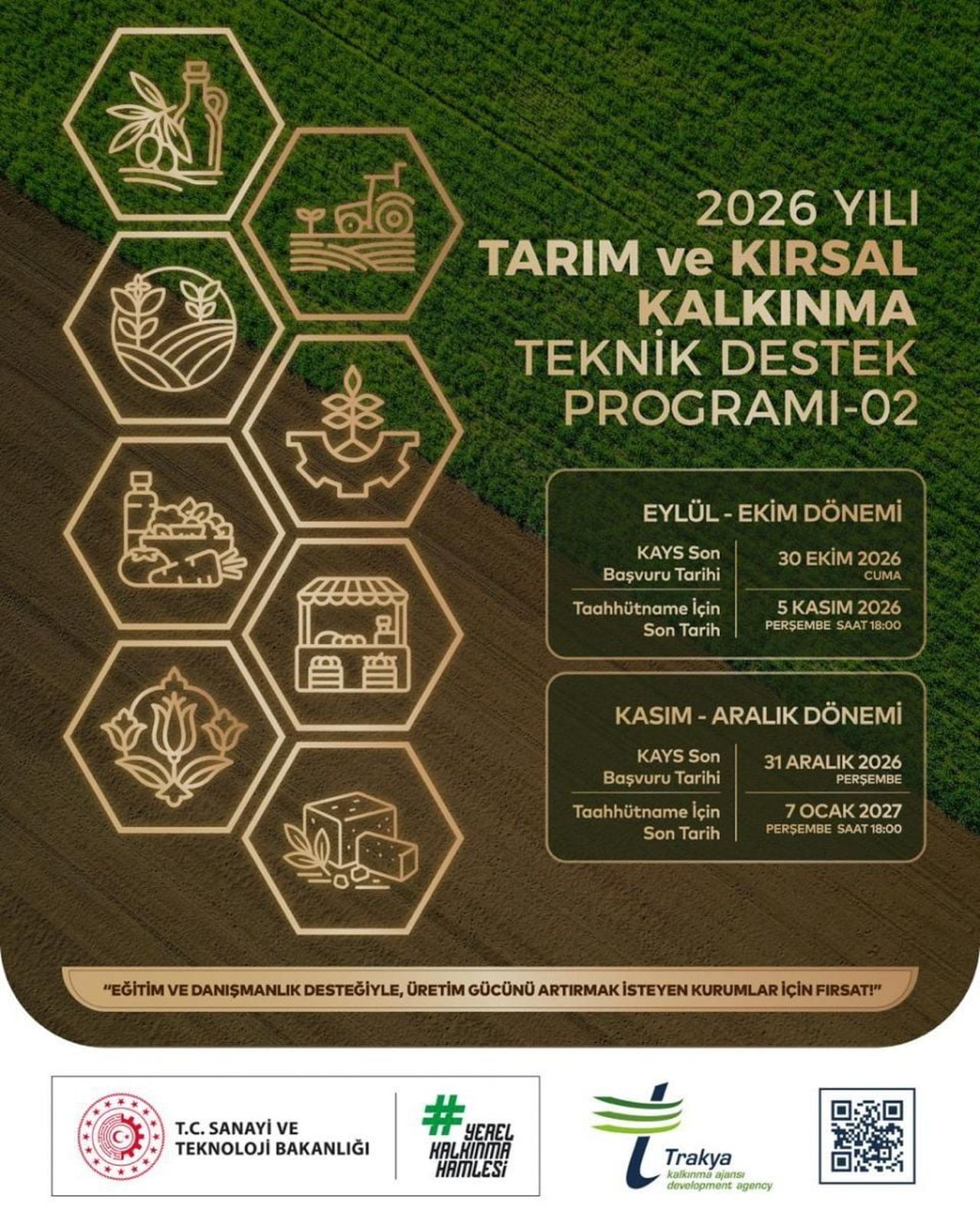 TRAKYA KALKINMA AJANSI 2026 YILI TARIM VE KIRSAL KALKINMA TEKNİK DESTEK PROGRAMI-02’Yİ 4 EYLÜL...