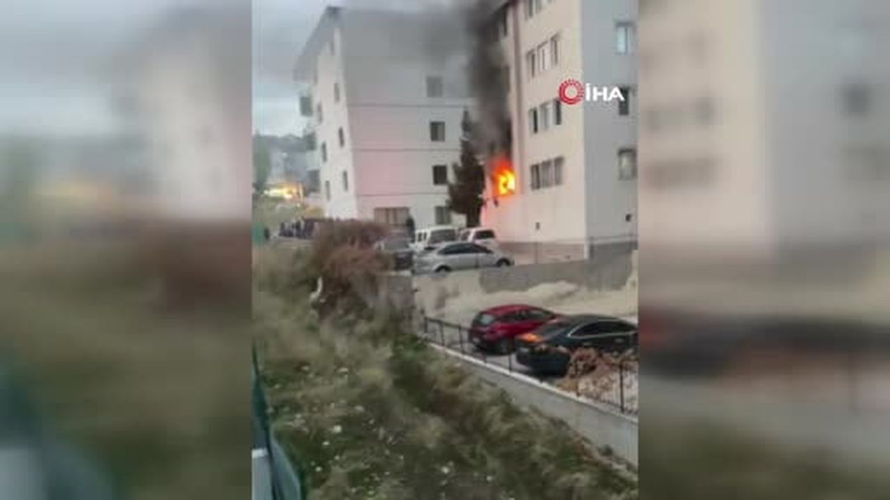 Ankara'da bir dairenin doğal gazı patla sonrası yangın çıktı