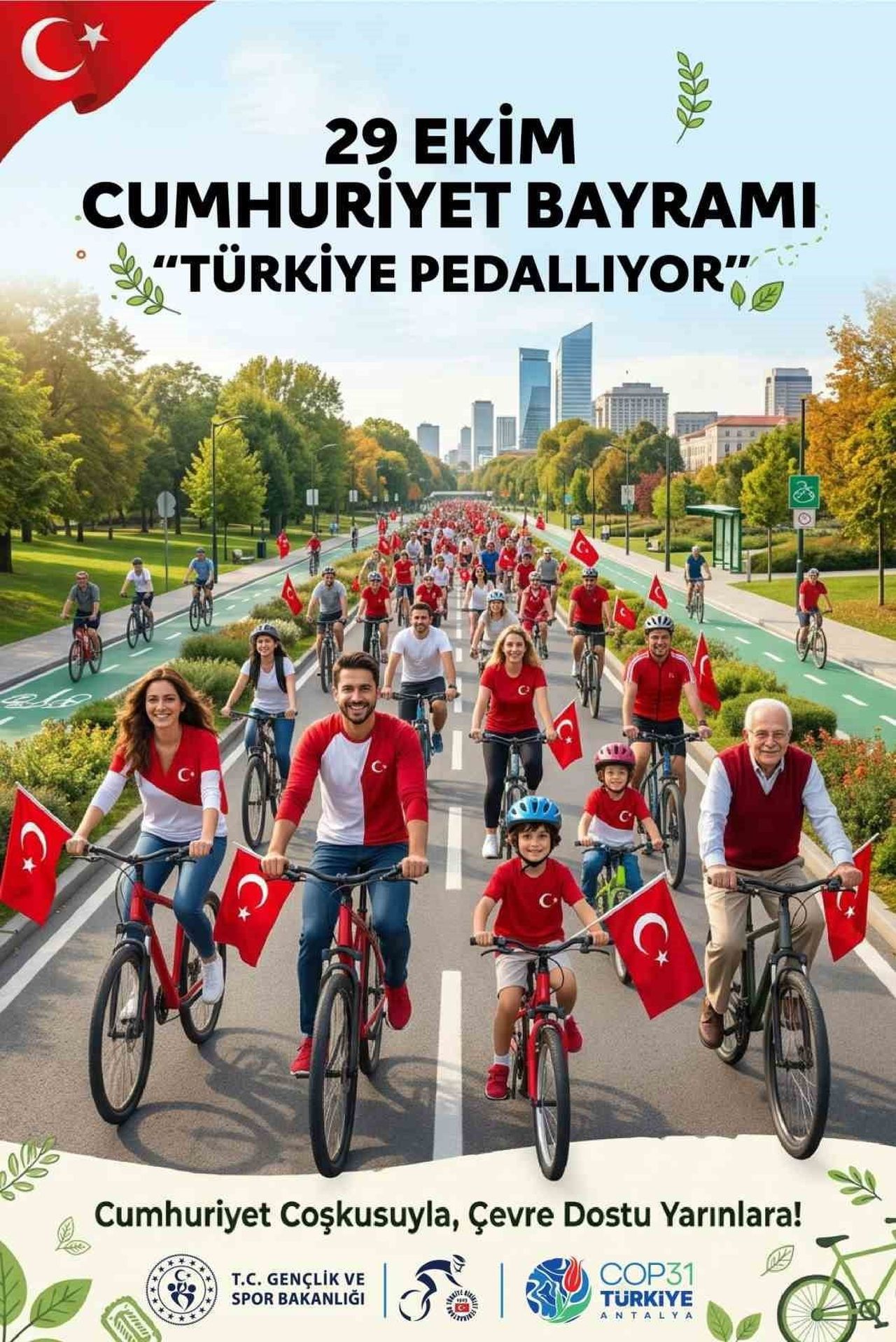 CUMHURİYETİN 103. YILINDA 81 İLDE PEDALLAR İKLİM FARKINDALIĞI VE DAHA YEŞİL BİR GELECEK İÇİN...