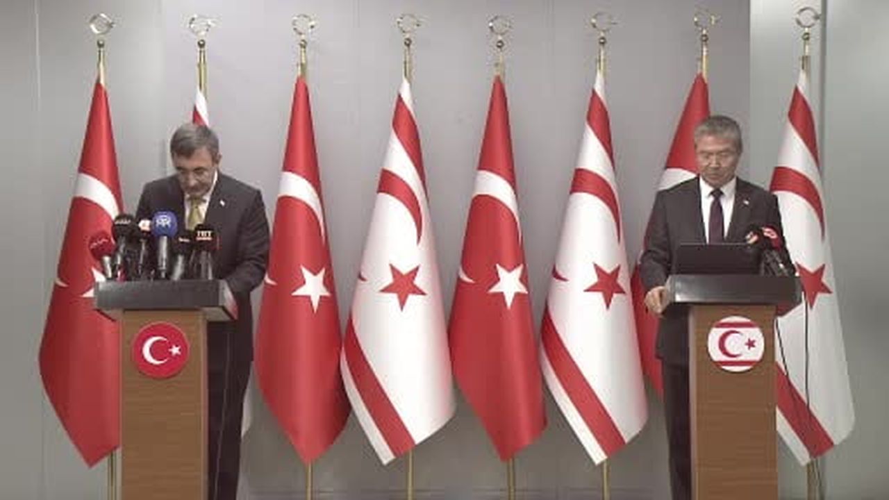 Cumhurbaşkanı Yardımcısı Cevdet Yılmaz, Kuzey Kıbrıs Türk Cumhuriyeti’nde düzenlediği basın...