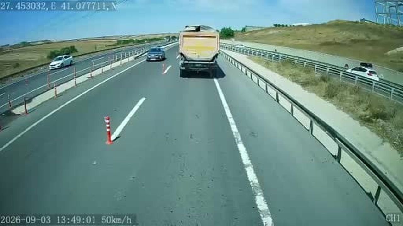 Tekirdağ’da tır şoförünün dikkati faciayı önledi: O anlar kamerada