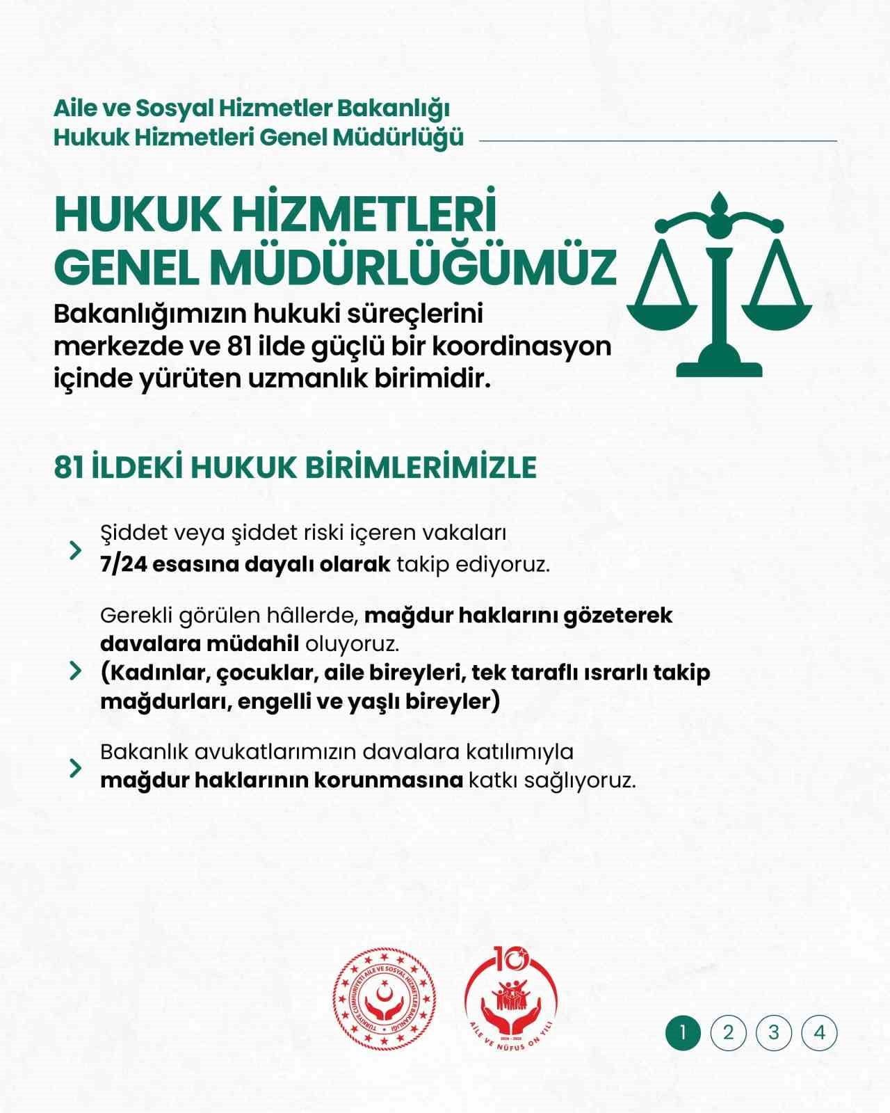 AİLE VE SOSYAL HİZMETLER BAKANLIĞINDAN YAPILAN AÇIKLAMADA, "ŞİDDETE UĞRAYAN VEYA ŞİDDETE UĞRAMA...