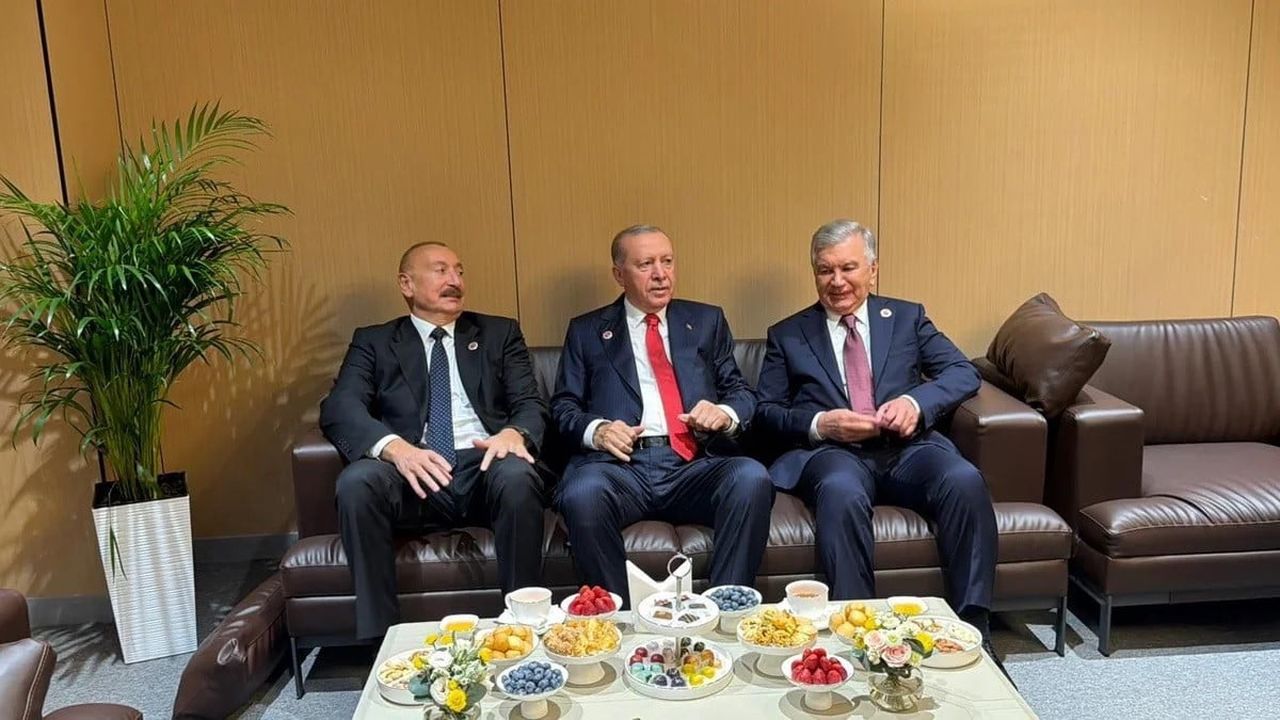 AZERBAYCAN CUMHURBAŞKANI İLHAM ALİYEV, CUMHURBAŞKANI RECEP TAYYİP ERDOĞAN VE ÖZBEKİSTAN...