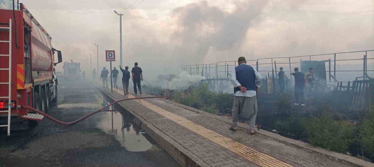 DİYARBAKIR'IN MERKEZ KAYAPINAR İLÇESİNDE ÇIKAN ANIZ YANGINI, RÜZGARIN ETKİSİYLE ÇEVRESİNDEKİ...