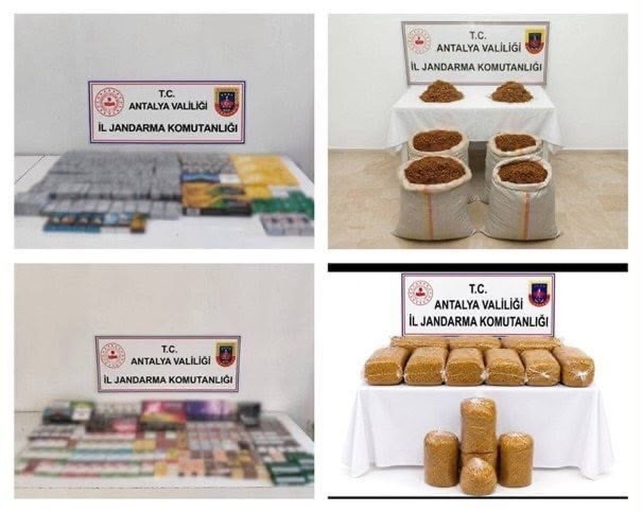 ANTALYA İL JANDARMA KOMUTANLIĞINCA YÜRÜTÜLEN ÇALIŞMALAR KAPSAMINDA ÇOK MİKTARDA KAÇAK TÜTÜN VE...
