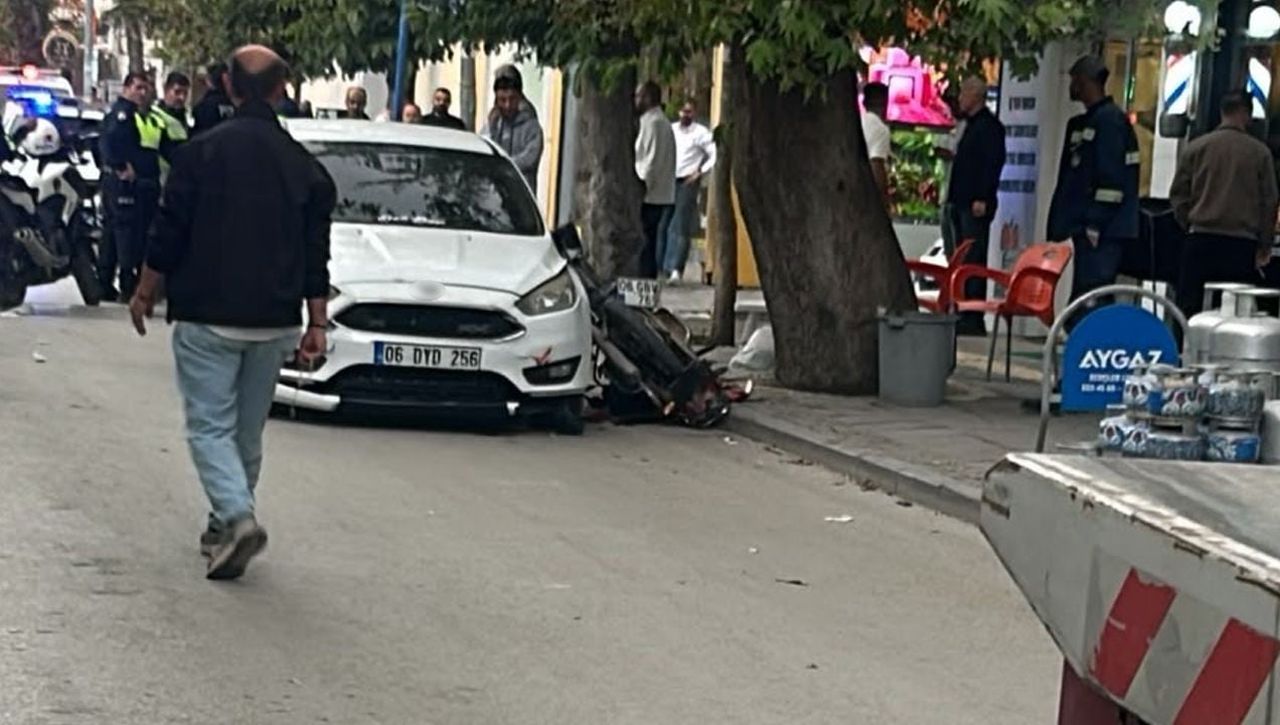 ANKARA’NIN POLATLI İLÇESİNDE OTOMOBİLİN MOTOSİKLETE ÇARPMASI SONUCU MEYDANA GELEN TRAFİK KAZASINDA...