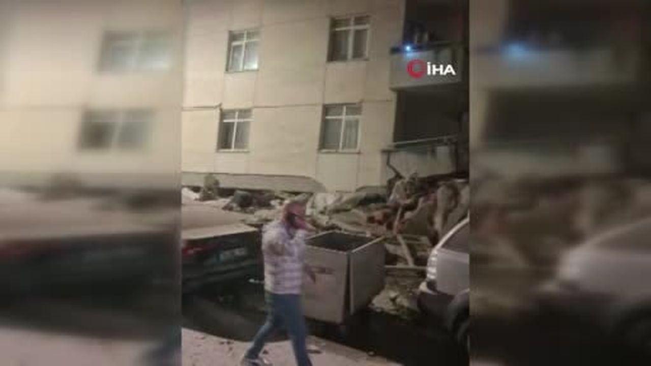Maltepe'de çöken binanın ardından yaşanan panik kamerada