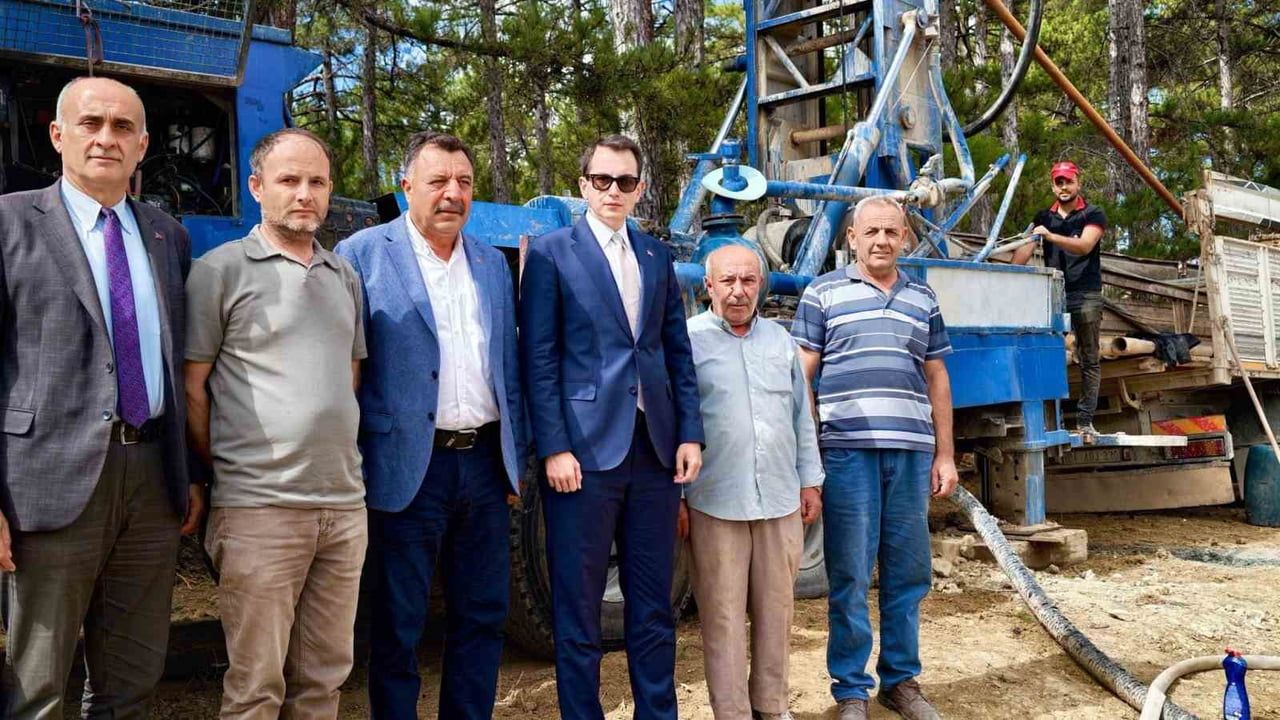 HİSARCIK AŞAĞI YONCAAĞAÇ KÖYÜNÜN SU İHTİYACI İÇİN SONDAJ ÇALIŞMASI SÜRÜYOR