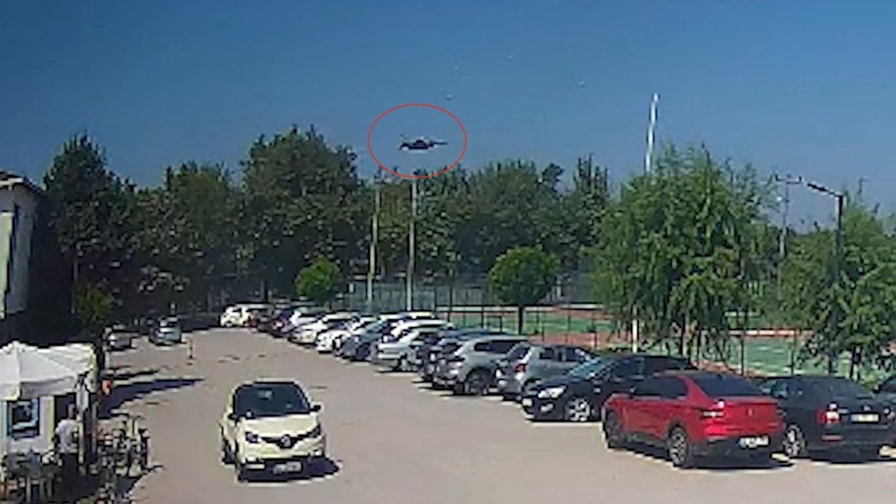 YALOVA'DA EĞİTİM UÇUŞU ESNASINDA KAZA KIRIMA UĞRAYAN F-16 UÇAĞININ DÜŞME ANI BİR İŞYERİNİN...