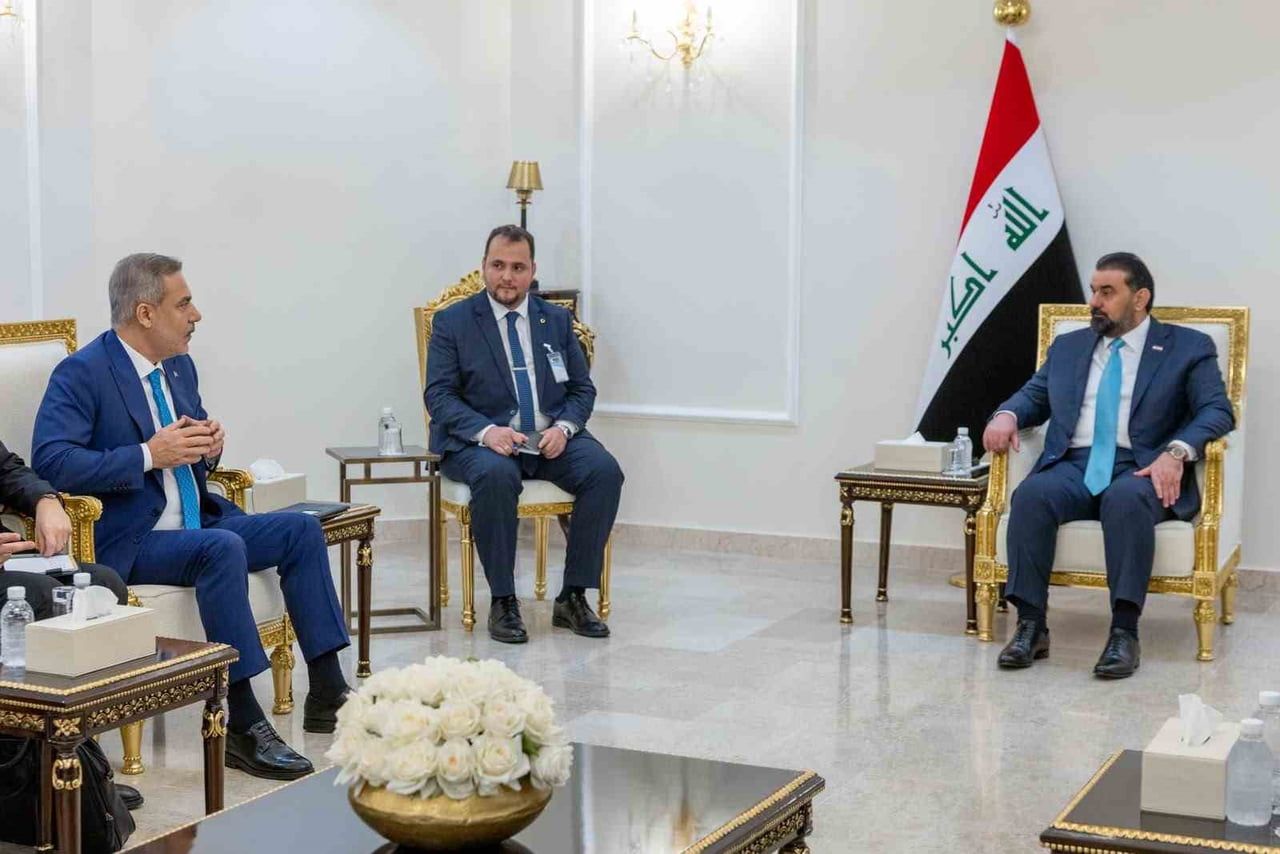 DIŞİŞLERİ BAKANI HAKAN FİDAN, BAĞDAT'TA IRAK TEMSİLCİLER MECLİSİ BAŞKANI HEYBET HALBUSİ İLE BİR...