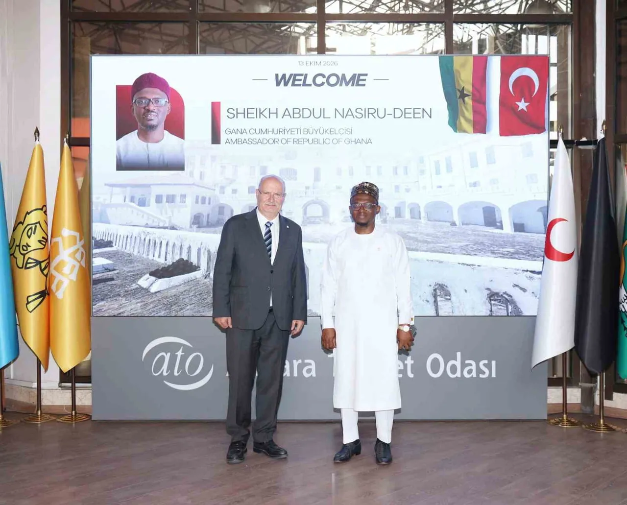 GANA BÜYÜKELÇİSİ NASİRU-DEEN, ATO BAŞKANI GÜRSEL BARAN’I MAKAMINDA ZİYARET ETTİ.