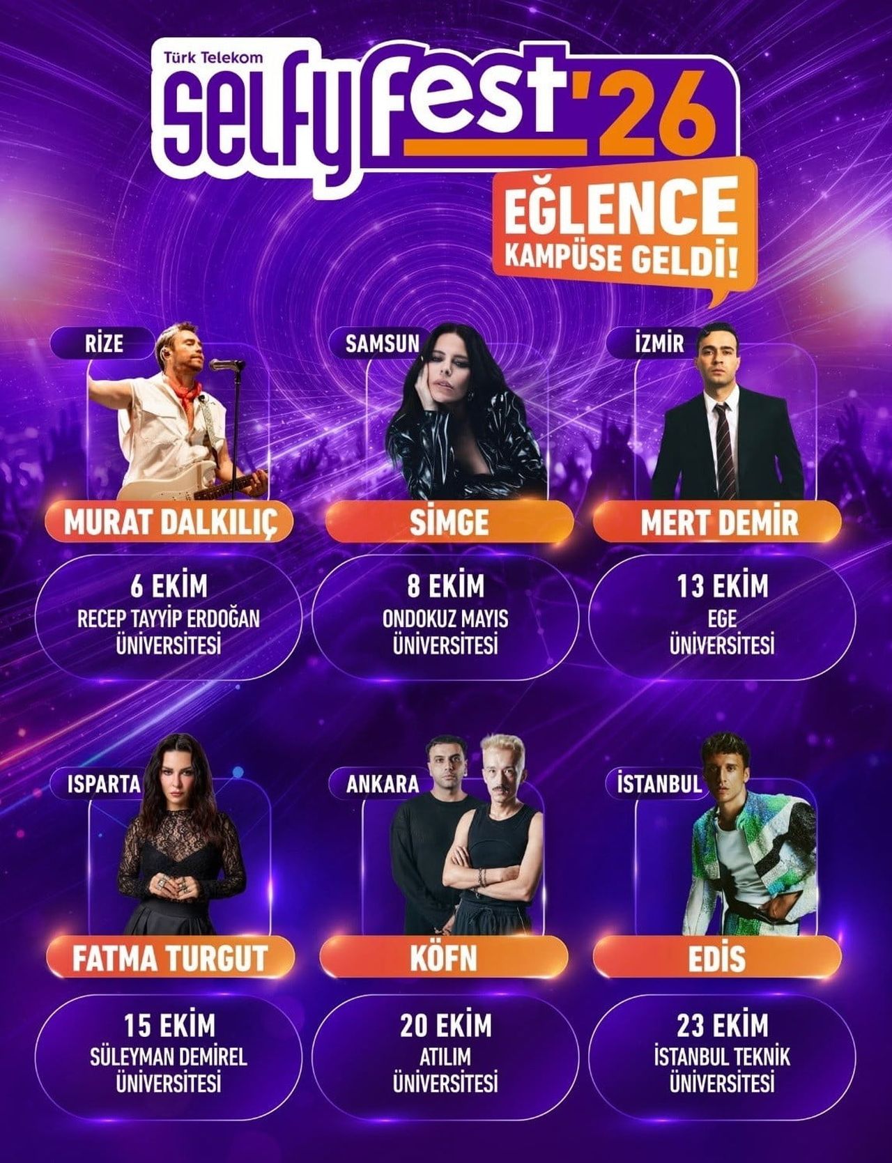TÜRK TELEKOM SELFYFEST’26 ÜNİVERSİTE KAMPÜSLERİNDE BAŞLIYOR