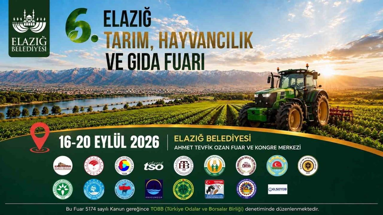 ELAZIĞ'DA BU YIL 6'NCISI DÜZENLENECEK TARIM, HAYVANCILIK VE GIDA FUARI, 16 EYLÜL'DE KAPILARINI...