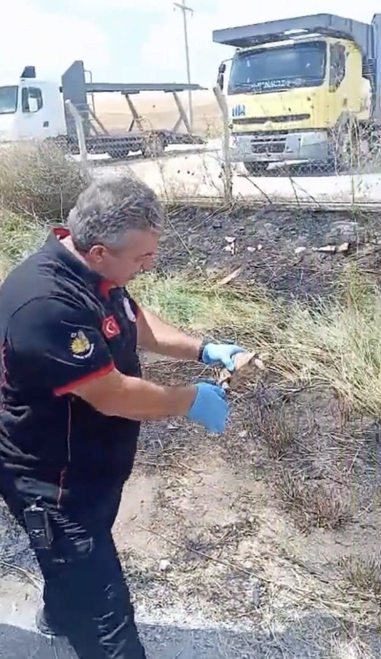 İTFAİYE EKİPLERİ YANGINDA MAHSUR KALAN KAPLUMBAĞAYI KURTARDI