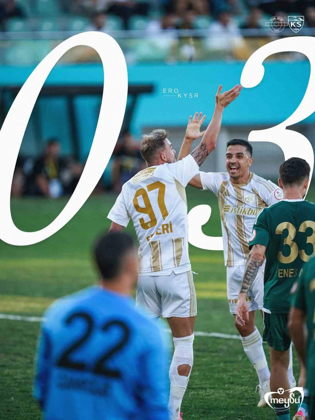1. LİG’İN 6'INCI HAFTASINDA KAYSERİSPOR, DEPLASMANDA ESENLER EROKSPOR’U 3-0 MAĞLUP ETTİ. MAÇIN...