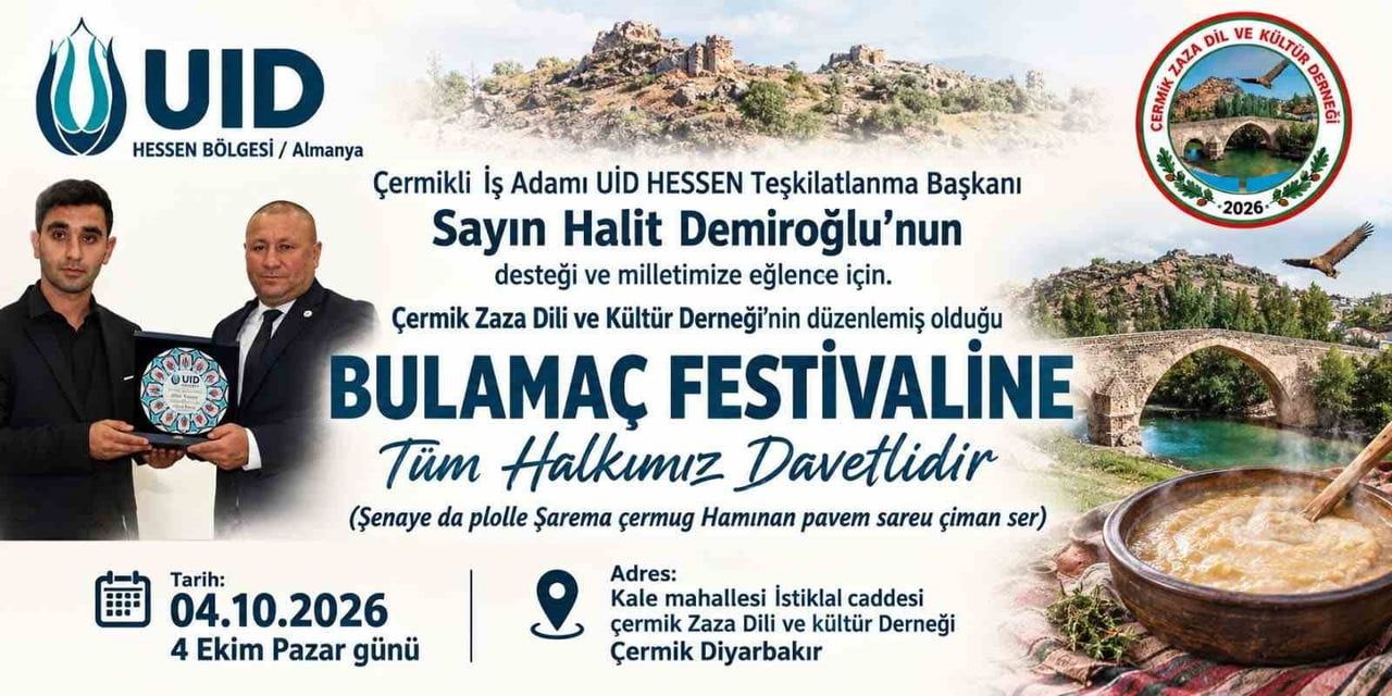 DİYARBAKIR'IN ÇERMİK İLÇESİNDE BULAMAÇ FESTİVALİ DÜZENLENECEK.