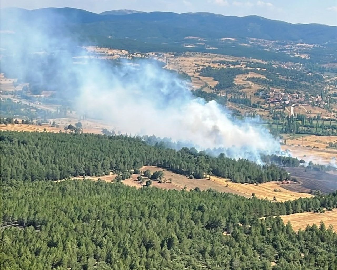 EMET’TE ORMANLIK ALANA SIÇRAYAN YANGIN KONTROL ALTINA ALINDI