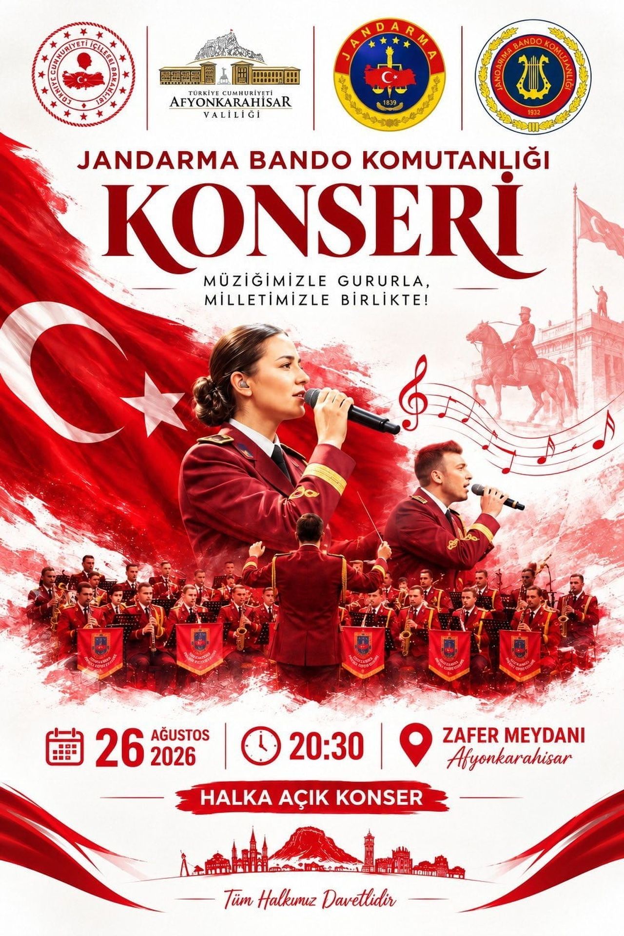 AFYONKARAHİSAR, BÜYÜK TAARRUZ ZAFER HAFTASI ETKİNLİKLERİ ÇERÇEVESİNDE TARİH VE MÜZİĞİ AYNI GECEDE...