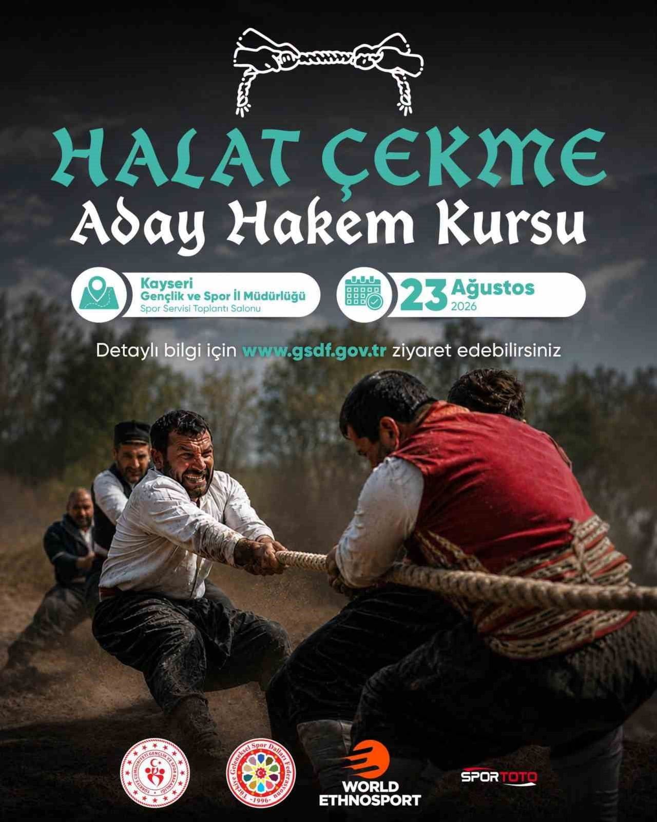 HALAT ÇEKME BRANŞINDA HAKEMLİK YAPMAK İSTEYEN ADAYLAR İÇİN 23 AĞUSTOS’TA GENÇLİK VE SPOR İL...