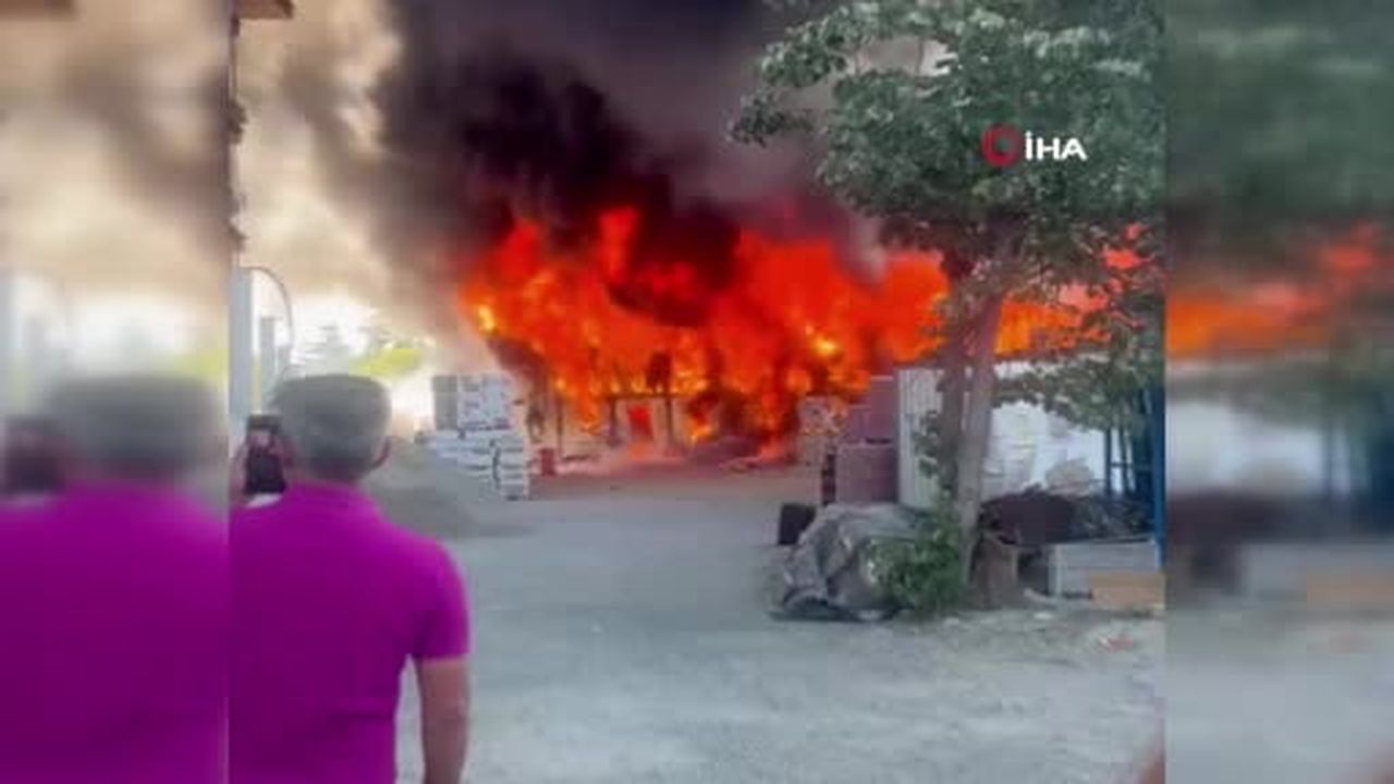 Tuzla'da 2 katlı 24 kişilik işçi konteynerinde yangın