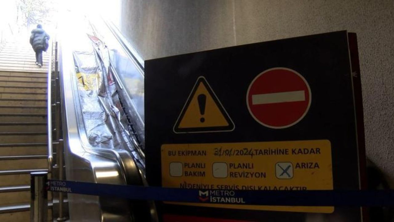 Esenler metrosunda yürüyen merdivenin vidası çıktı, merdiven parçalandı