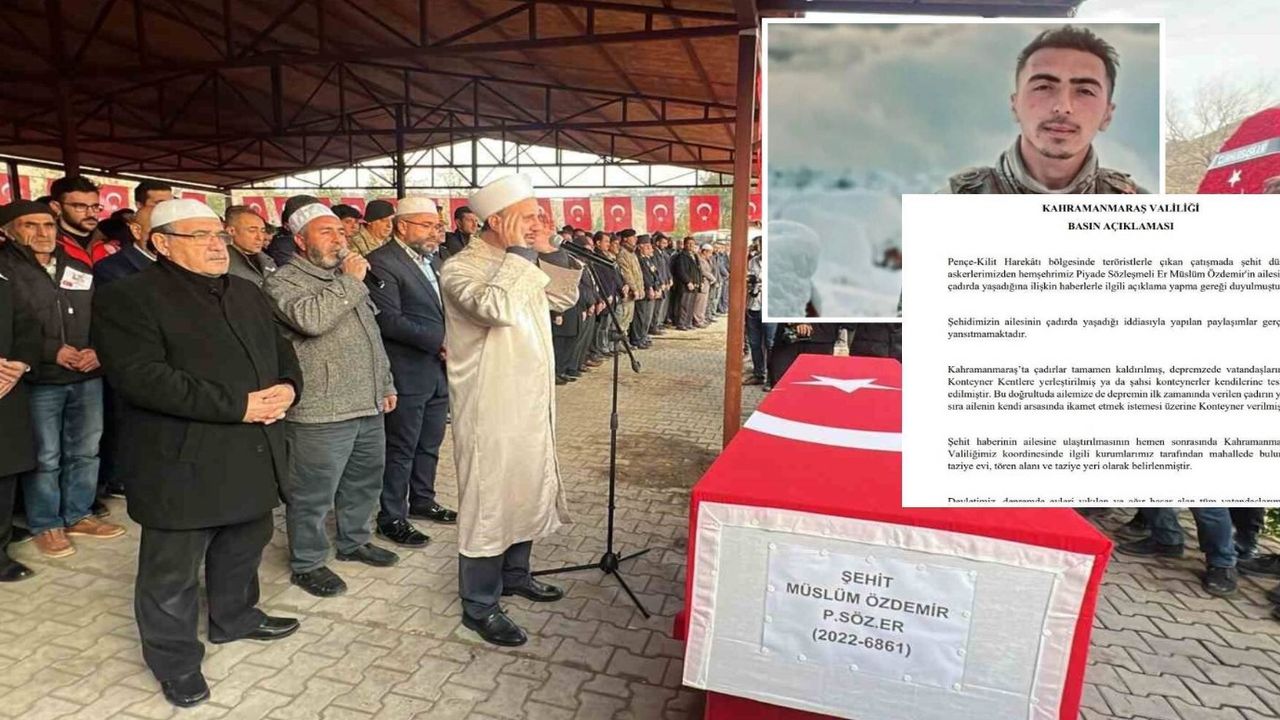 Kahramanmaraş Valiliği'nden şehit ailesinin çadırda kaldığı iddialarına yanıt