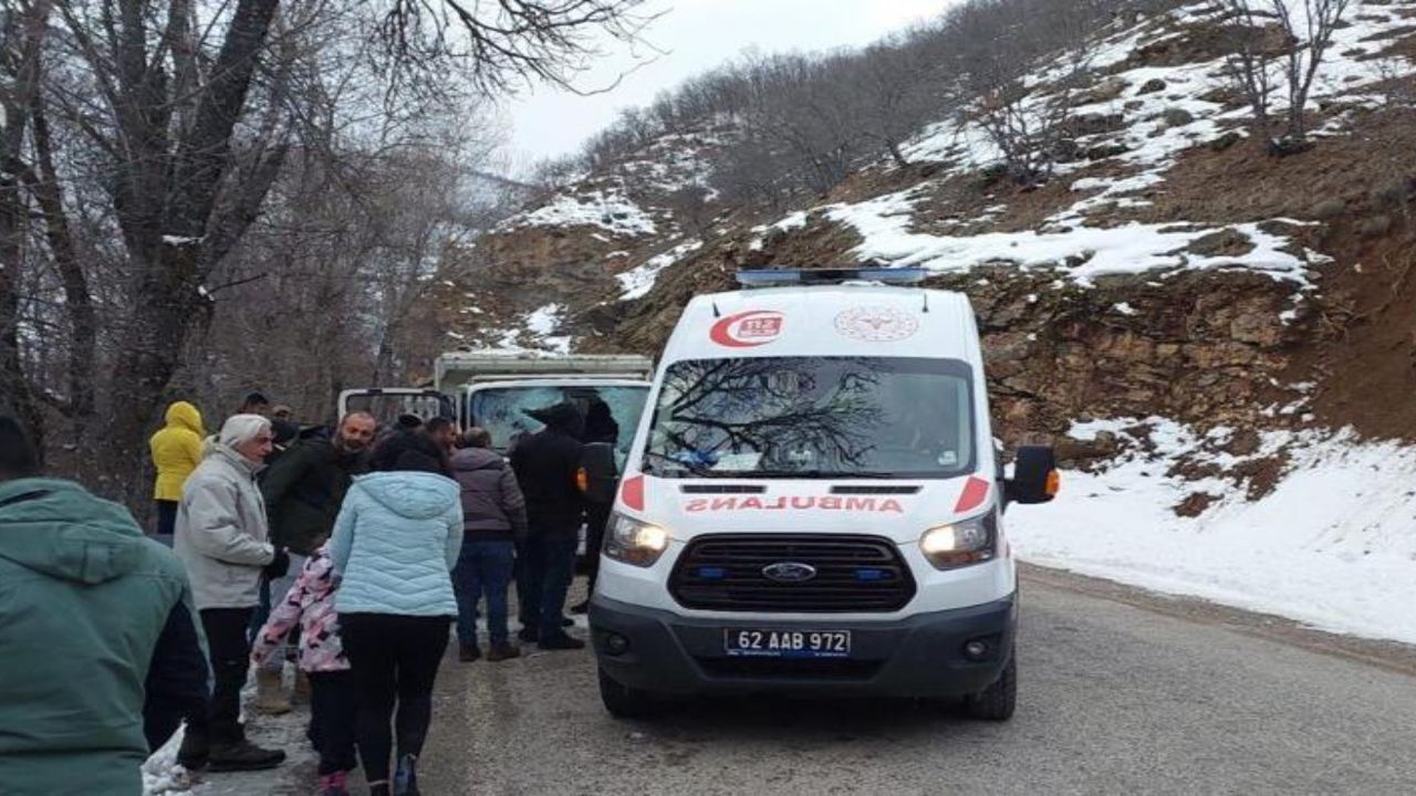 Tunceli'de dağdan kopan kaya kamyonetin ön camına düştü 1 kişi hayatını kaybetti