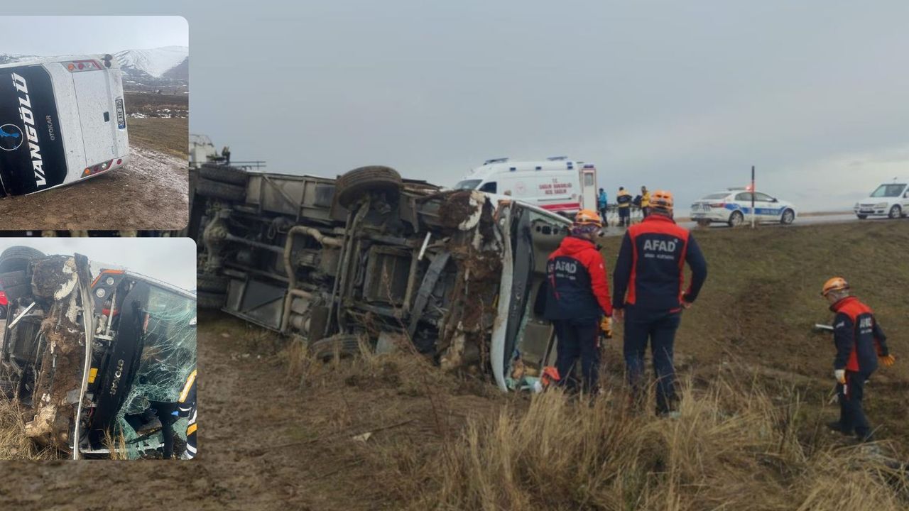 Van'da yolcu midibüsü devrildi: 27 yaralı