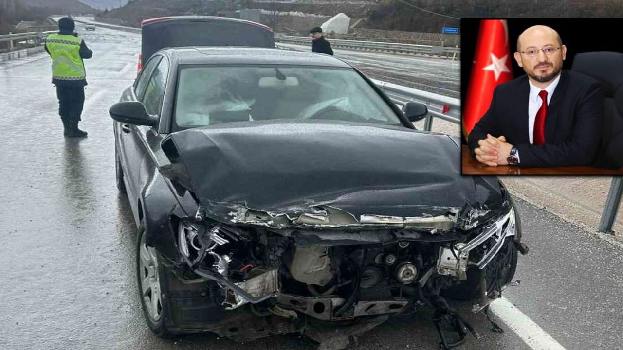 AK Parti Niksar Belediye Başkanı Özdilek Özcan makam aracıyla kaza yaptı