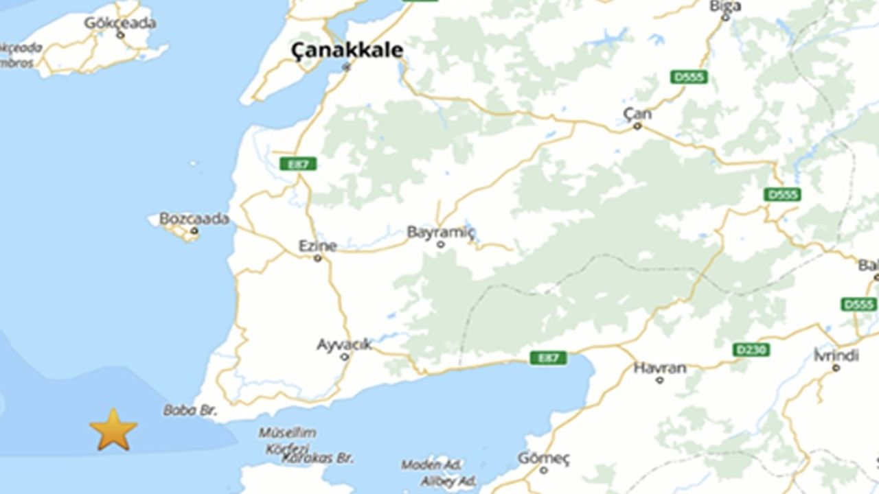 Ayvacık, Çanakkale'de 3,3 büyüklüğünde deprem meydana geldi