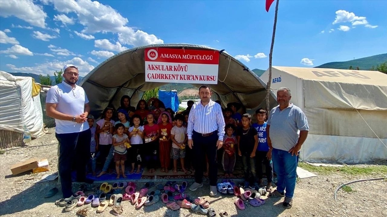 Amasya'da Mevsimlik Tarım İşçileri Çocuklarına Kur'an-ı Kerim Eğitimi