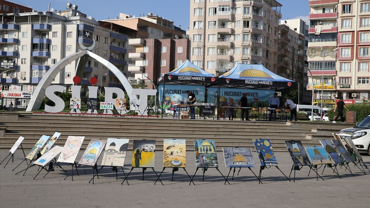 Eyüp ve Şüheda Güzel'in Gazze Üzerine Farkındalık Sergisi Siirt'te Açıldı