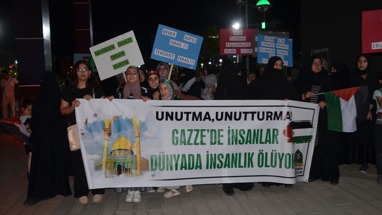 Muş'ta Filistin'e destek yürüyüşü 