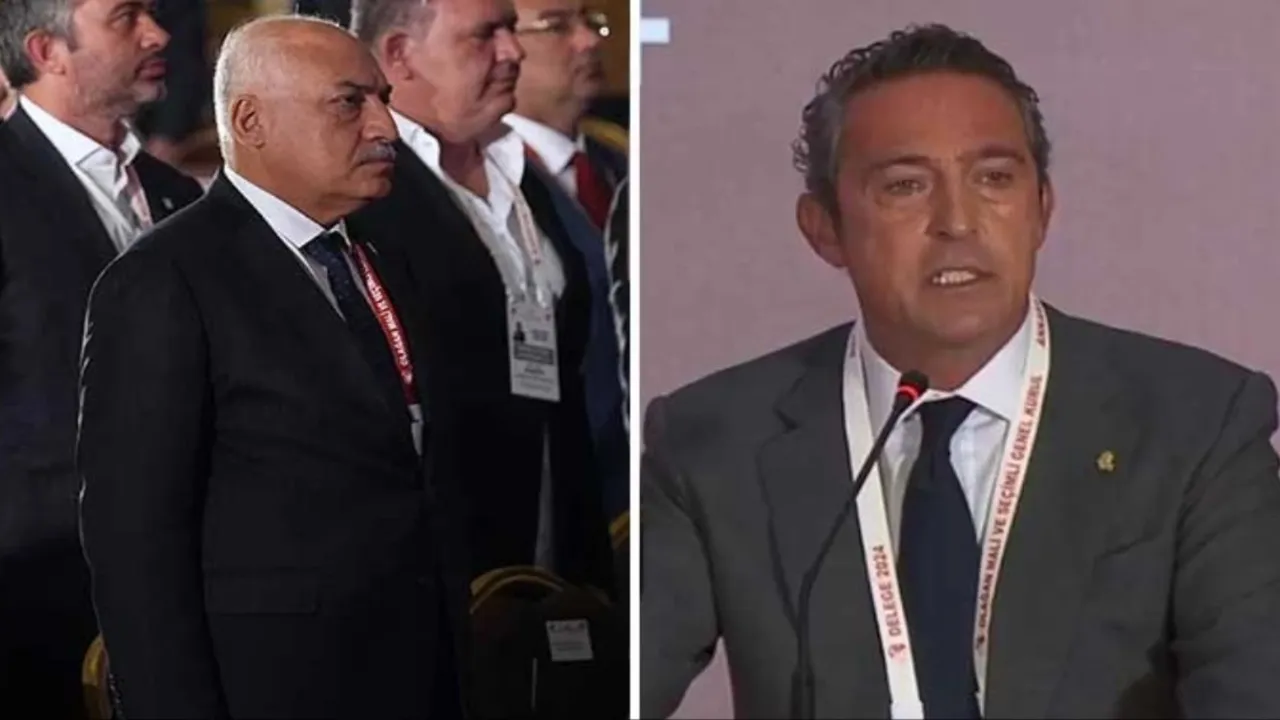 TFF seçimlerinde gergin anlar: Ali Koç ve Mehmet Büyükekşi karşı karşıya!