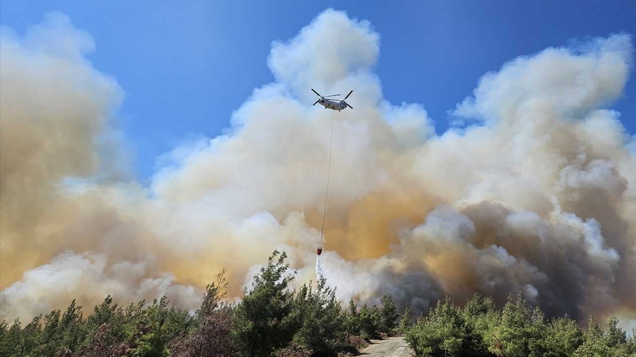 Çanakkale Eceabat'taki Orman Yangınına Müdahale Devam Ediyor